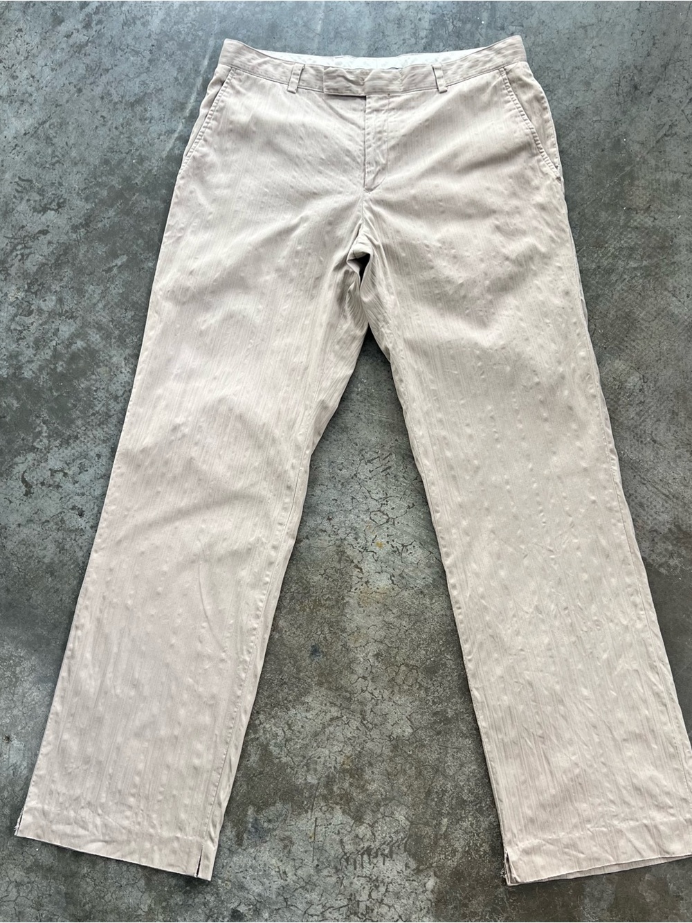 J Ferrar Modern Fit Beige Textured Cotton Dress Pants Size 34